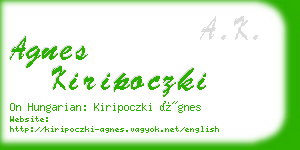 agnes kiripoczki business card